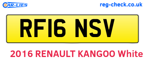 RF16NSV are the vehicle registration plates.