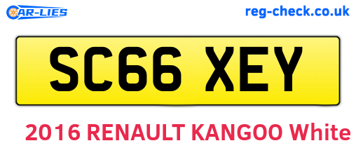 SC66XEY are the vehicle registration plates.