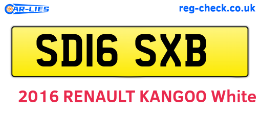 SD16SXB are the vehicle registration plates.