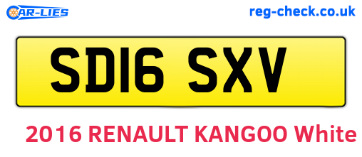 SD16SXV are the vehicle registration plates.