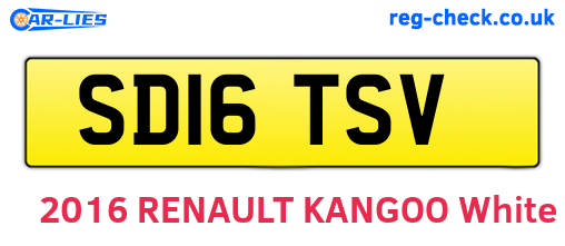 SD16TSV are the vehicle registration plates.