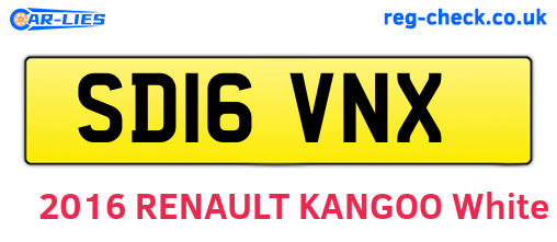 SD16VNX are the vehicle registration plates.