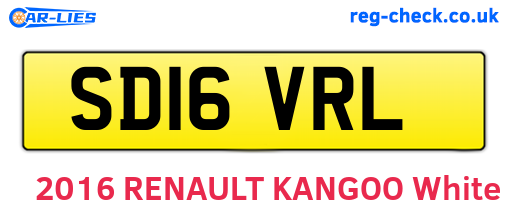 SD16VRL are the vehicle registration plates.