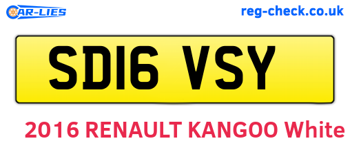 SD16VSY are the vehicle registration plates.