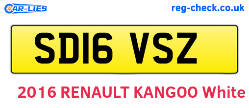 SD16VSZ are the vehicle registration plates.