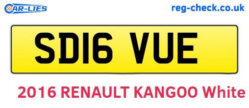 SD16VUE are the vehicle registration plates.