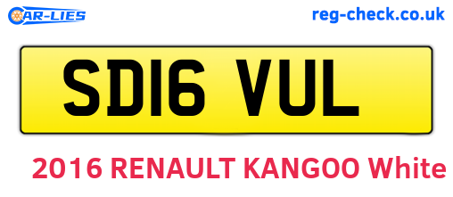 SD16VUL are the vehicle registration plates.