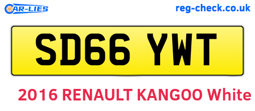 SD66YWT are the vehicle registration plates.