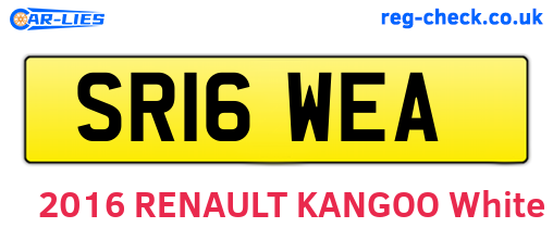 SR16WEA are the vehicle registration plates.