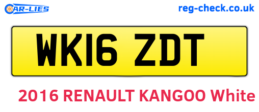WK16ZDT are the vehicle registration plates.