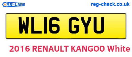 WL16GYU are the vehicle registration plates.