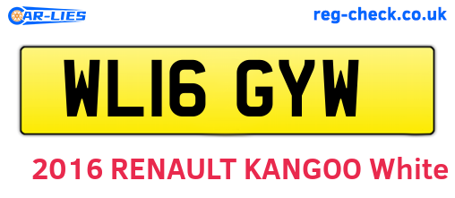 WL16GYW are the vehicle registration plates.