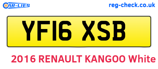 YF16XSB are the vehicle registration plates.