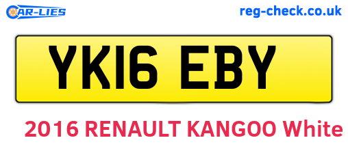 YK16EBY are the vehicle registration plates.