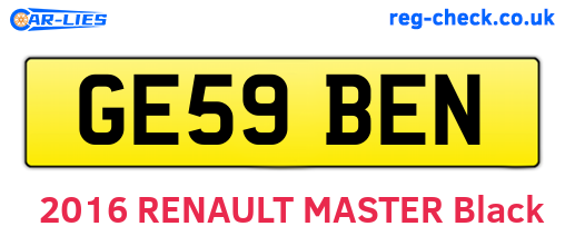 GE59BEN are the vehicle registration plates.