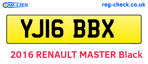 YJ16BBX are the vehicle registration plates.