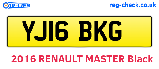 YJ16BKG are the vehicle registration plates.