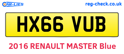 HX66VUB are the vehicle registration plates.