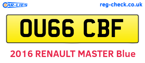 OU66CBF are the vehicle registration plates.