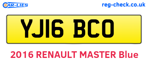 YJ16BCO are the vehicle registration plates.
