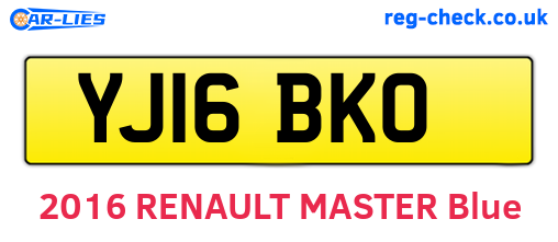 YJ16BKO are the vehicle registration plates.