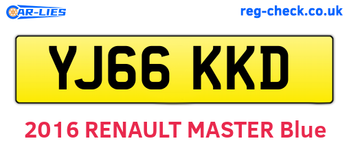 YJ66KKD are the vehicle registration plates.