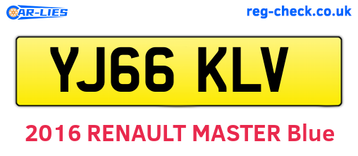 YJ66KLV are the vehicle registration plates.