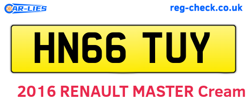 HN66TUY are the vehicle registration plates.
