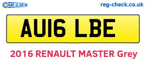 AU16LBE are the vehicle registration plates.