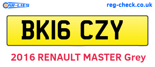 BK16CZY are the vehicle registration plates.