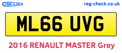 ML66UVG are the vehicle registration plates.