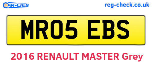 MR05EBS are the vehicle registration plates.