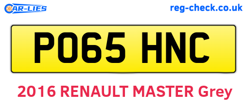 PO65HNC are the vehicle registration plates.