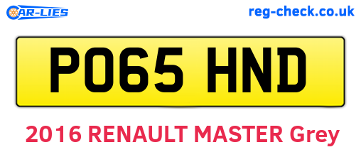 PO65HND are the vehicle registration plates.