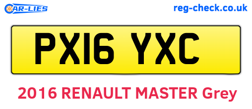 PX16YXC are the vehicle registration plates.