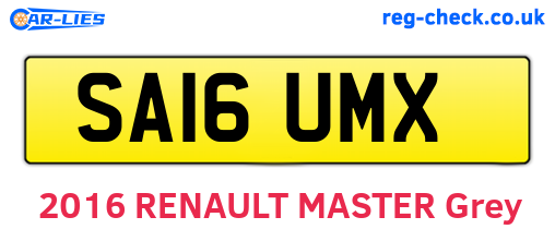 SA16UMX are the vehicle registration plates.