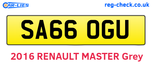 SA66OGU are the vehicle registration plates.