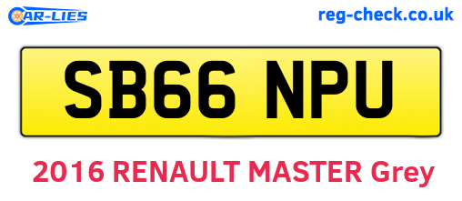 SB66NPU are the vehicle registration plates.