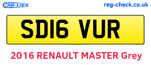 SD16VUR are the vehicle registration plates.