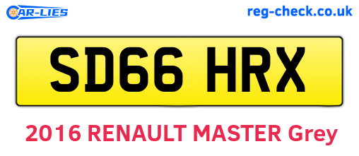 SD66HRX are the vehicle registration plates.