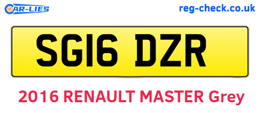 SG16DZR are the vehicle registration plates.