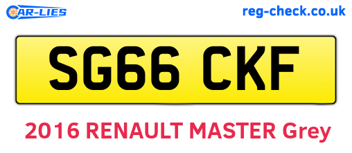 SG66CKF are the vehicle registration plates.