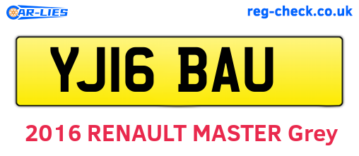 YJ16BAU are the vehicle registration plates.