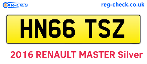 HN66TSZ are the vehicle registration plates.