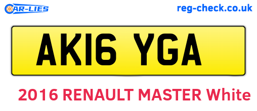 AK16YGA are the vehicle registration plates.