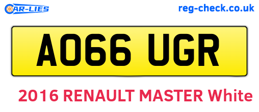 AO66UGR are the vehicle registration plates.