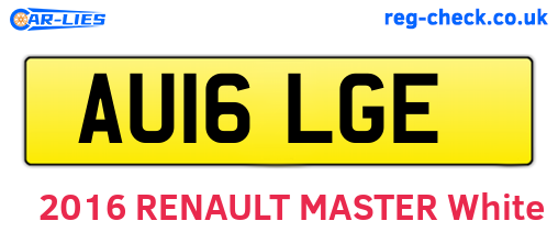 AU16LGE are the vehicle registration plates.