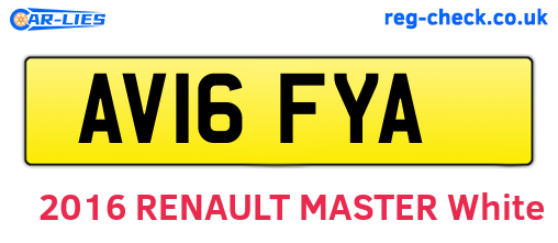 AV16FYA are the vehicle registration plates.