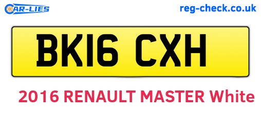BK16CXH are the vehicle registration plates.