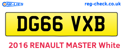 DG66VXB are the vehicle registration plates.